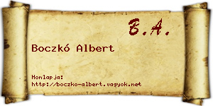 Boczkó Albert névjegykártya